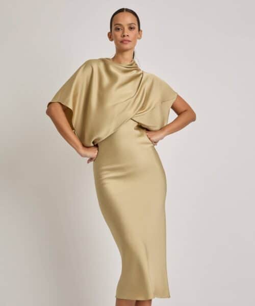 Astrapa Dress- Gold-Front